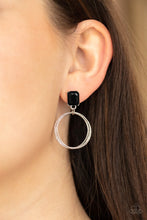 Load image into Gallery viewer, Prismatic Perfection- Black and Silver Earrings- Paparazzi Accessories