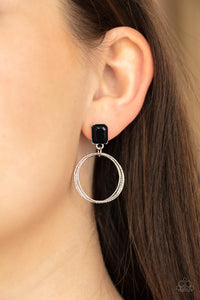 Prismatic Perfection- Black and Silver Earrings- Paparazzi Accessories
