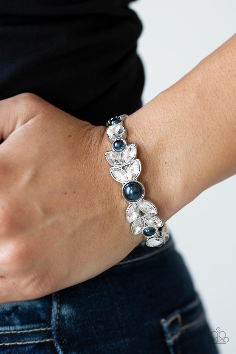 Regal Reminiscence- Blue and Silver Bracelet- Paparazzi Accessories