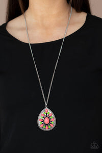 Retro Prairies- Multicolored Silver Necklace- Paparazzi Accessories