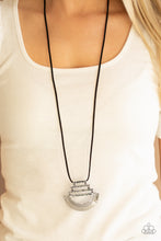 Load image into Gallery viewer, Rise and SHRINE- Silver and Black Necklace- Paparazzi Accessories