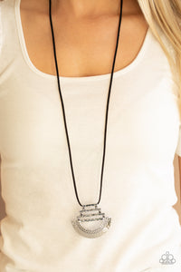 Rise and SHRINE- Silver and Black Necklace- Paparazzi Accessories