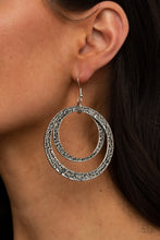 Load image into Gallery viewer, Rounded Out- Silver Earrings- Paparazzi Accessories
