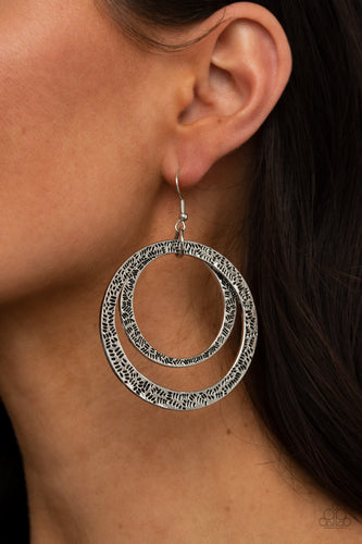 Rounded Out- Silver Earrings- Paparazzi Accessories