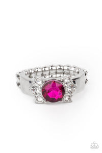 Royal Till The End- Pink and Silver Ring- Paparazzi Accessories