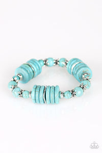 Sagebrush Serenade- Blue and Silver Bracelet- Paparazzi Accessories