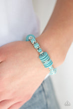 Load image into Gallery viewer, Sagebrush Serenade- Blue and Silver Bracelet- Paparazzi Accessories