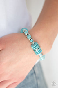 Sagebrush Serenade- Blue and Silver Bracelet- Paparazzi Accessories