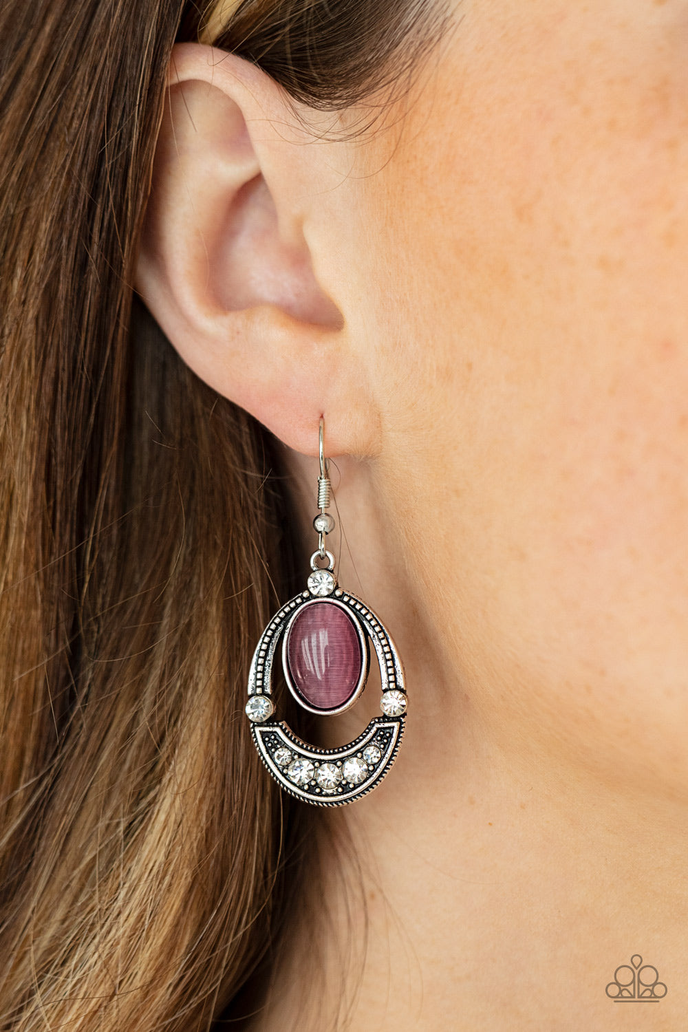 Serene Shimmer- Purple and Silver Earrings- Paparazzi Accessories
