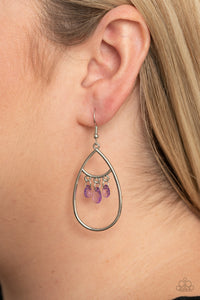 Shimmer Advisory- Purple and Silver Earrings- PaparazzI Accessories