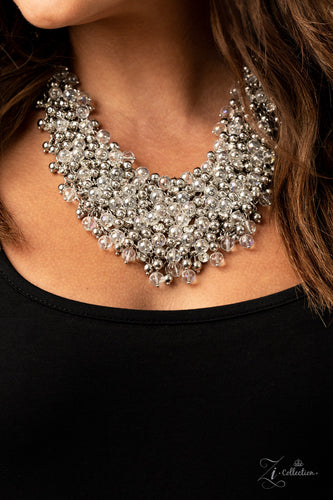 Sociable- White and Silver Necklace- Paparazzi Accessories