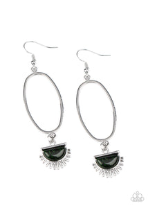 SOL Purpose- Green and Silver Earrings- Paparazzi Accessories