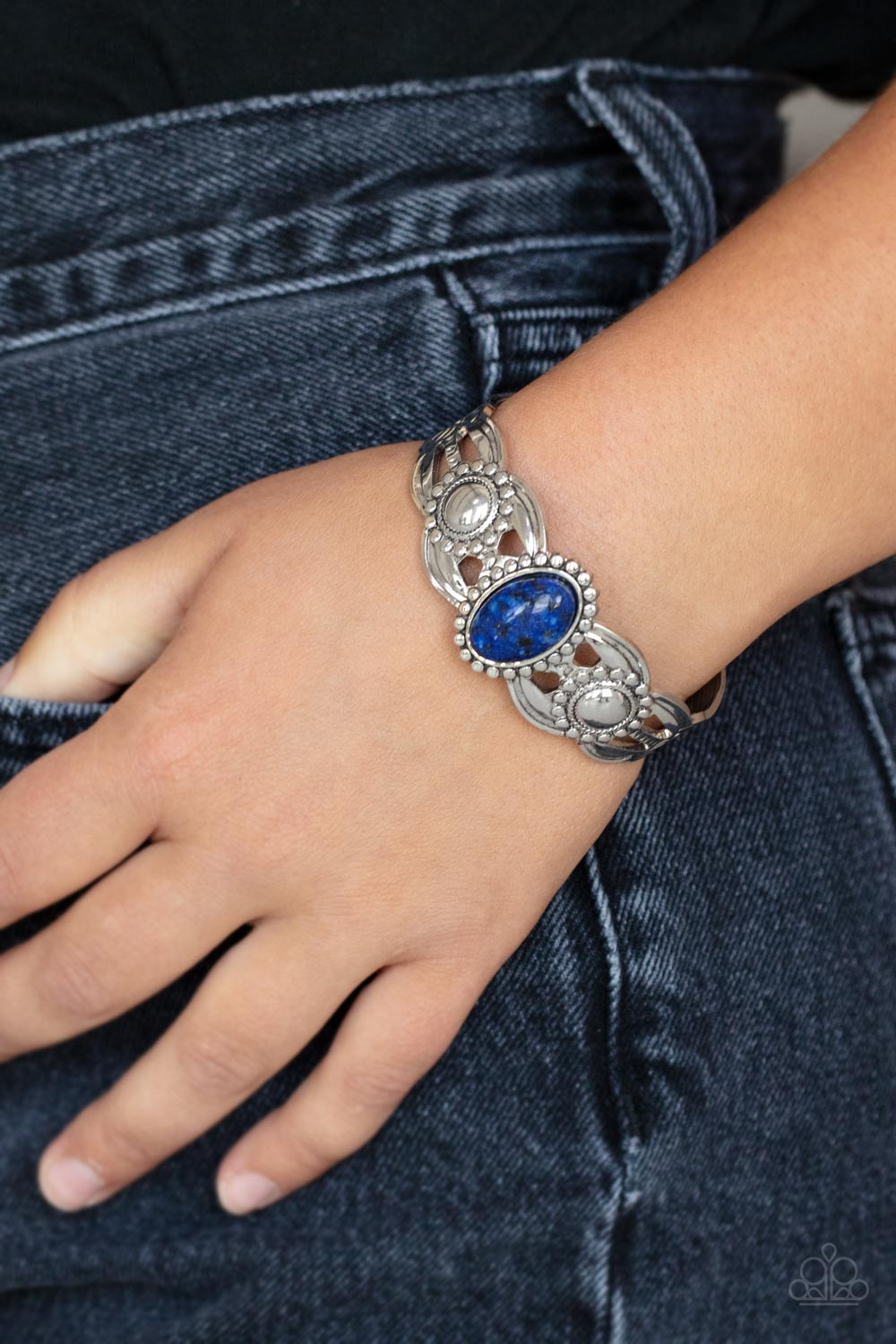 Solar Solstice- Blue and Silver Bracelet- Paparazzi Accessories