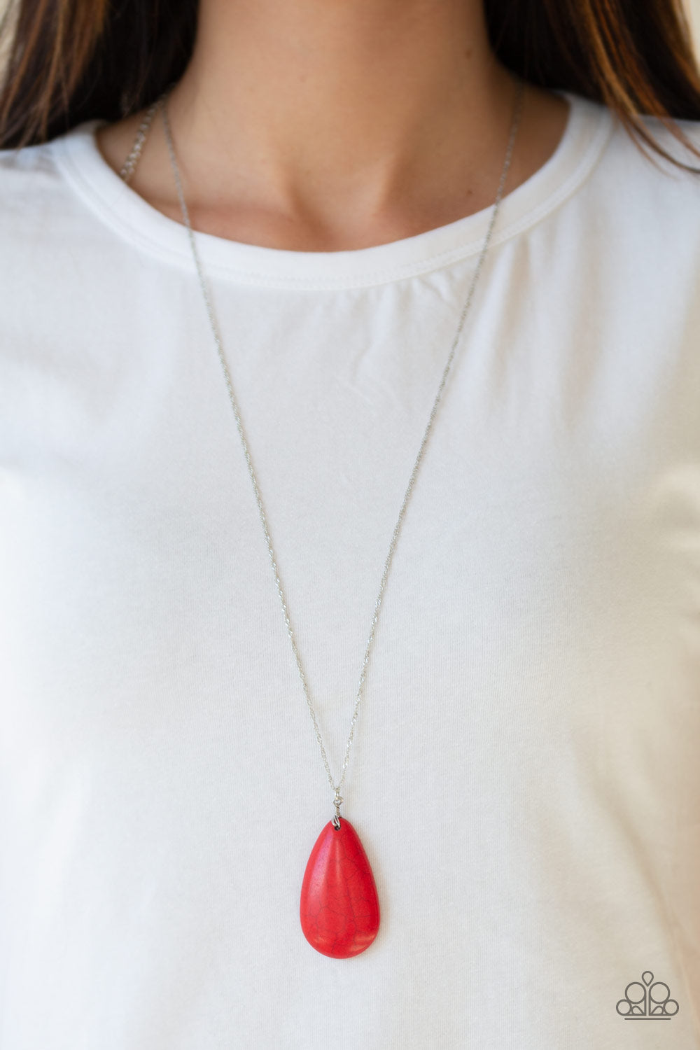 Stone River- Red and Silver Necklace- Paparazzi Accessories