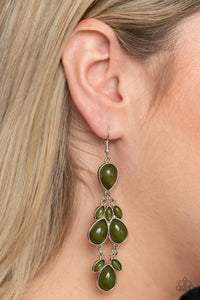 Superstar Social- Green and Silver Earrings- Paparazzi Accessories