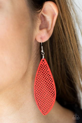 Surf Scene- Red and Silver Earrings- Paparazzi Accessories