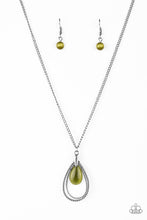 Load image into Gallery viewer, Teardrop Tranquility- Green and Silver Necklace- Paparazzi Accessories