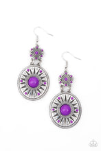 Load image into Gallery viewer, Temple Of The Sun- Purple and Silver Earrings- Paparazzi Accessories