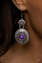 Load image into Gallery viewer, Temple Of The Sun- Purple and Silver Earrings- Paparazzi Accessories