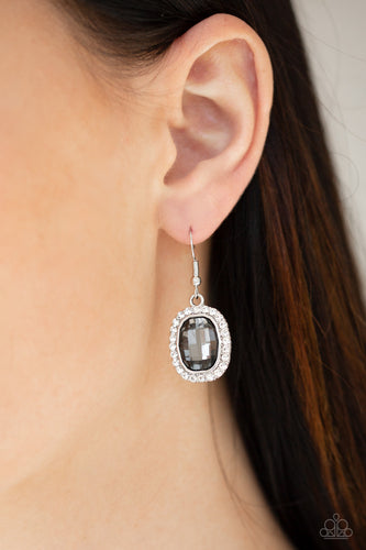 The Modern Monroe- White and Silver Earrings- Paparazzi Accessories