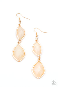 The Oracle Has Spoken- White and Gold Earrings- Paparazzi Accessories