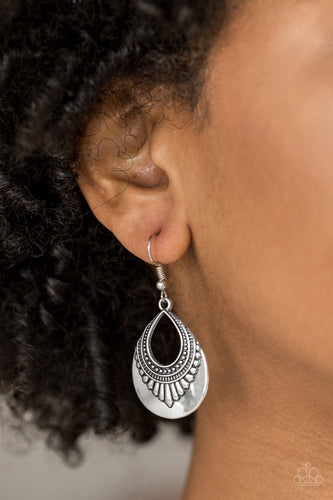 Totally Terrestrial- Silver Earrings- Paparazzi Accessories