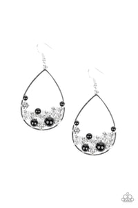 Town Car- Black and Silver Earrings- Paparazzi Accessories