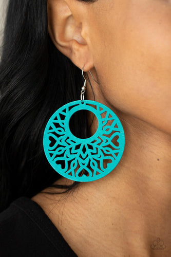 Tropical Reef- Blue and Silver Earrings- Paparazzi Accessories