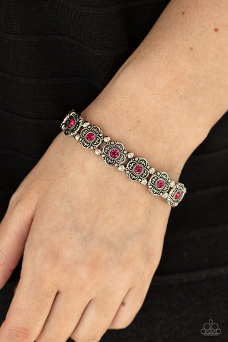 Tres Magnifique- Pink and Silver Bracelet - Paparazzi Accessories