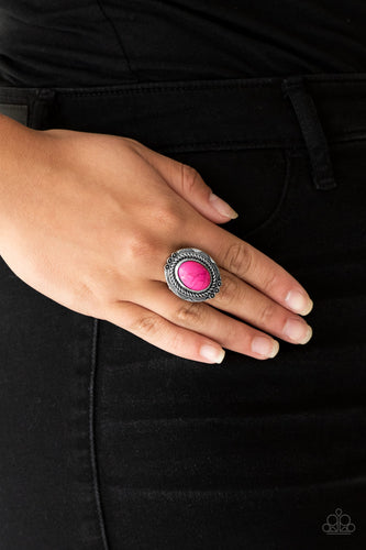 Tumblin Tumbleweeds- Pink and Silver Ring- Paparazzi Accessories