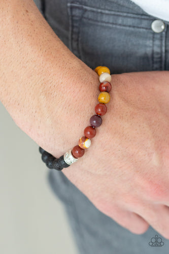 Tuned In- Multicolored Lava Rock Bracelet- Paparazzi Accessories