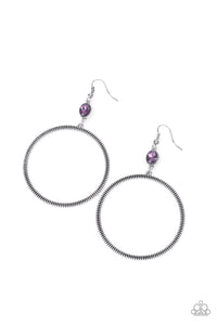 Work That Circuit- Purple and Silver Earrings- Paparazzi Accessories