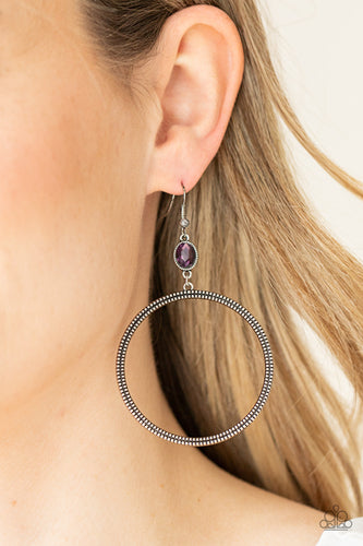 Work That Circuit- Purple and Silver Earrings- Paparazzi Accessories
