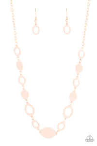 Working OVAL-time- Rose Gold Necklace- Paparazzi Accessories