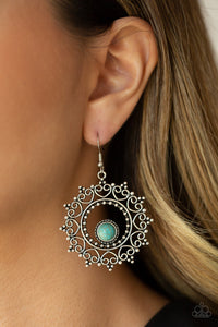 Wreathed In Whimsicality- Blue and Silver Earrings- Paparazzi Accessories