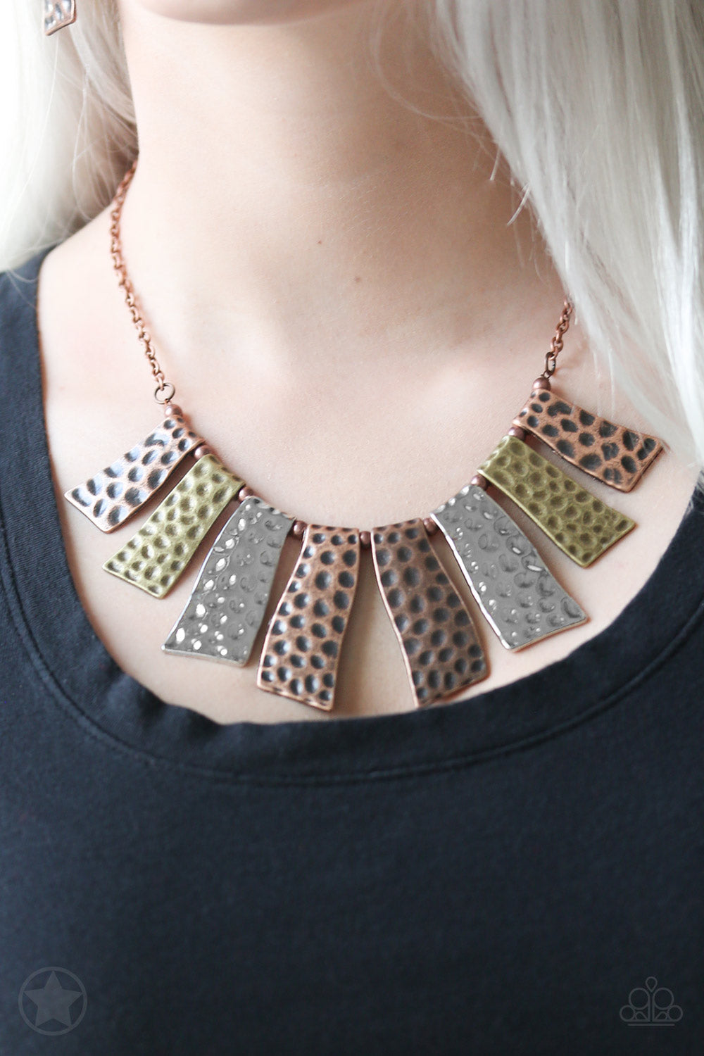 A Fan Of The Tribe- Multi Toned Necklace- Paparazzi Accessories
