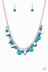Flirtatiously Florida- Blue and Silver Necklace- Paparazzi Accessories