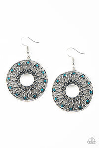 Malibu Musical- Blue and Silver Earrings- Paparazzi Accessories