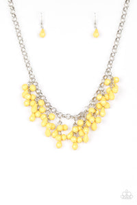 Modern Macarena- Yellow and Silver Necklace- Paparazzi Accessories