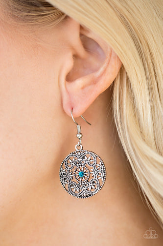 Rochester Royale- Blue and Silver Earrings- Paparazzi Accessories
