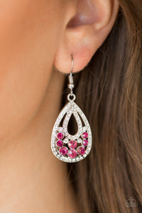 Sparkling Stardom- Pink and Silver Earrings- Paparazzi Accessories
