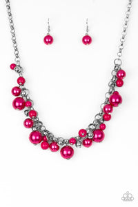 The Upstater- Pink and Silver Necklace- Paparazzi Accessories