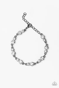 Twinkle Twinkle Little STARLET- White and Gunmetal Bracelet- Paparazzi Accessories