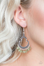 Load image into Gallery viewer, Babe Alert- Green and Silver Earrings- Paparazzi Accessories