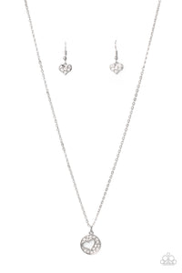 Bare Your Heart- White and Silver Necklace- Paparazzi Accessories