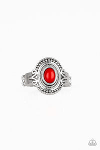 Best In Zest- Red and Silver Ring- Paparazzi Accessories