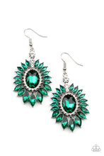 Load image into Gallery viewer, Big Time Twinkle- Green and Silver Earrings- Paparazzi Accessories