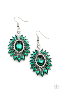 Big Time Twinkle- Green and Silver Earrings- Paparazzi Accessories
