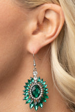 Load image into Gallery viewer, Big Time Twinkle- Green and Silver Earrings- Paparazzi Accessories