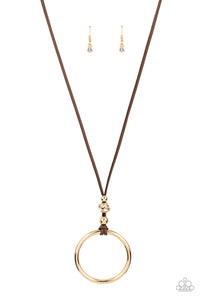 BLING into Focus- Brown and Gold Necklace- Paparazzi Accessories